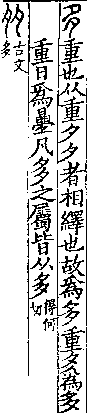 說文解字(大徐本) 多部．卷七上．頁5．右